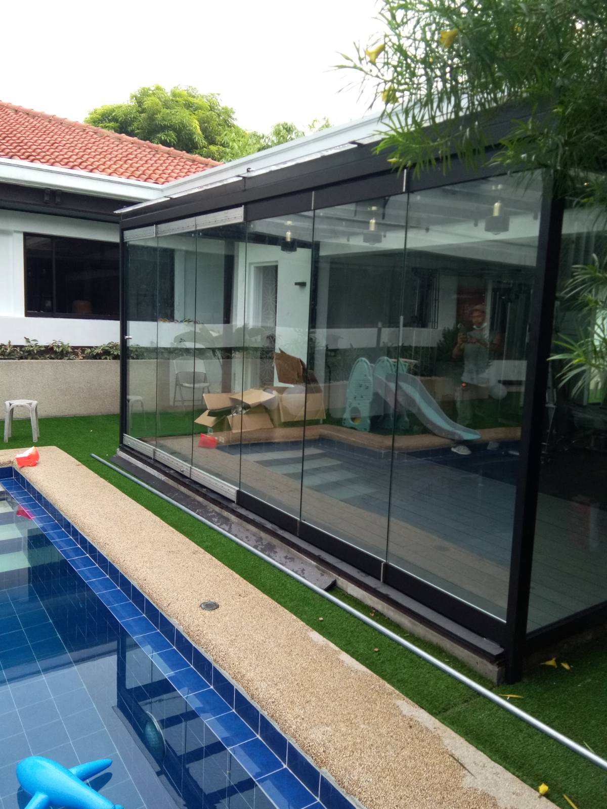 Living room glass doors